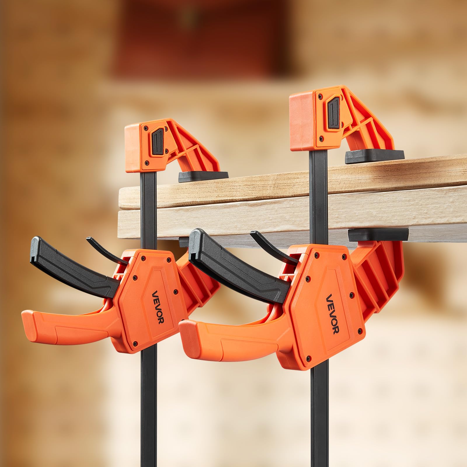 VEVOR Morsetti a Barra per Lavorazione del Legno 2 Pezzi, Apertura 30,48cm, Set Morsetti Paralleli, Carico 154 kg, Profondità 84,6 mm