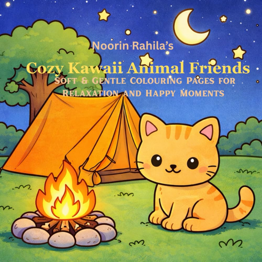 Cozy Kawaii Animal Friends: Soft & Gentle Colouring Pages for Relaxation and Happy Moments
