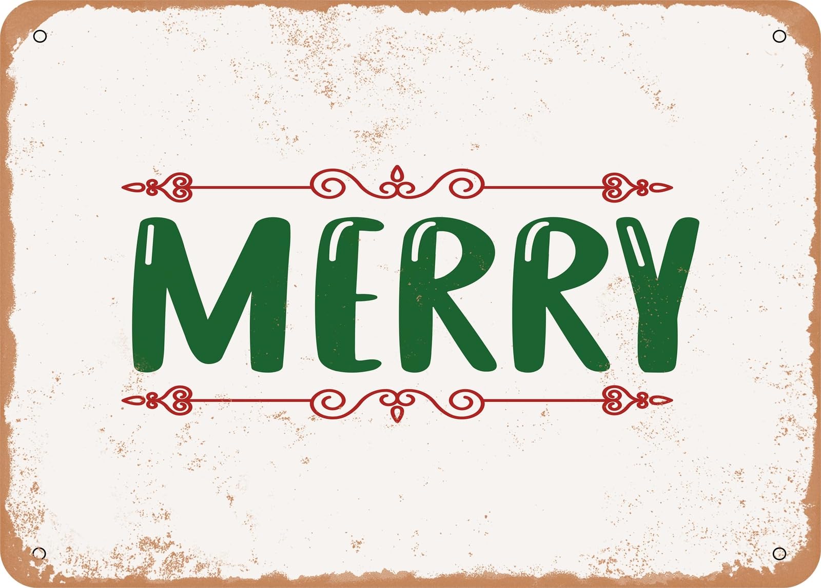 Metal Sign - Merry - 2 - Vintage Look Sign home decor