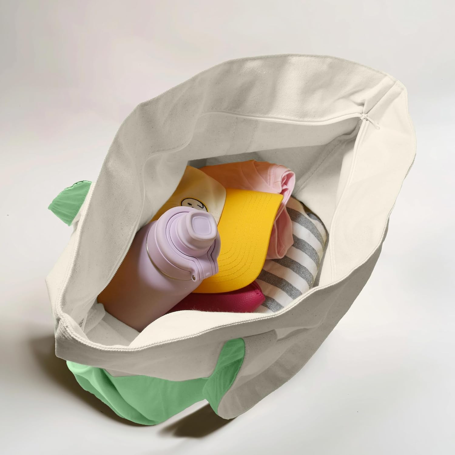 22" Heavy Duty Cotton Canvas Tote Bag (Zippered) - Image 5