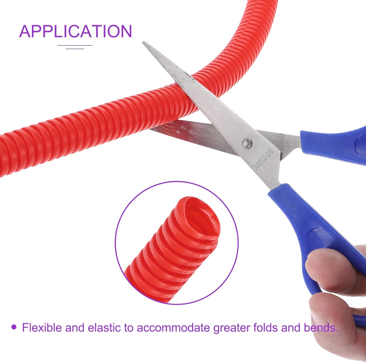 DMiotech 25ft Wire Loom Split Tubing 1/2 Inch, Cord Protectors from Pet Flexible Conduit Cable Management for Office Home Garden, Red