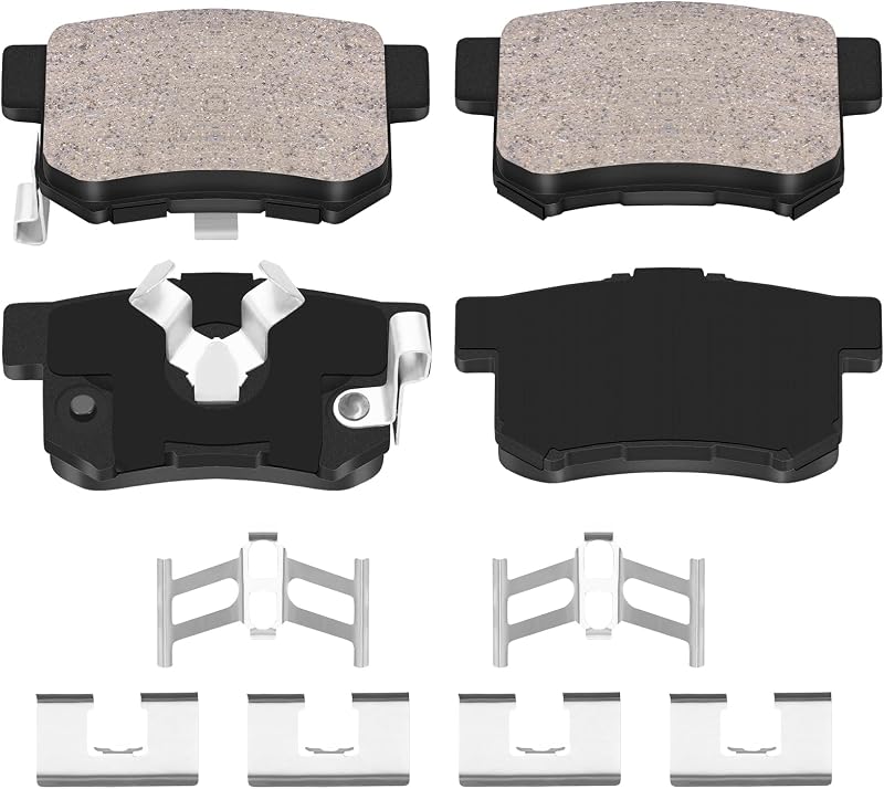 Pastilhas de freio traseiras cerâmicas XTHZLP D1086 para Honda CR-V, Accord Crosstour e Acura RDX – Jogo com 4 unidades