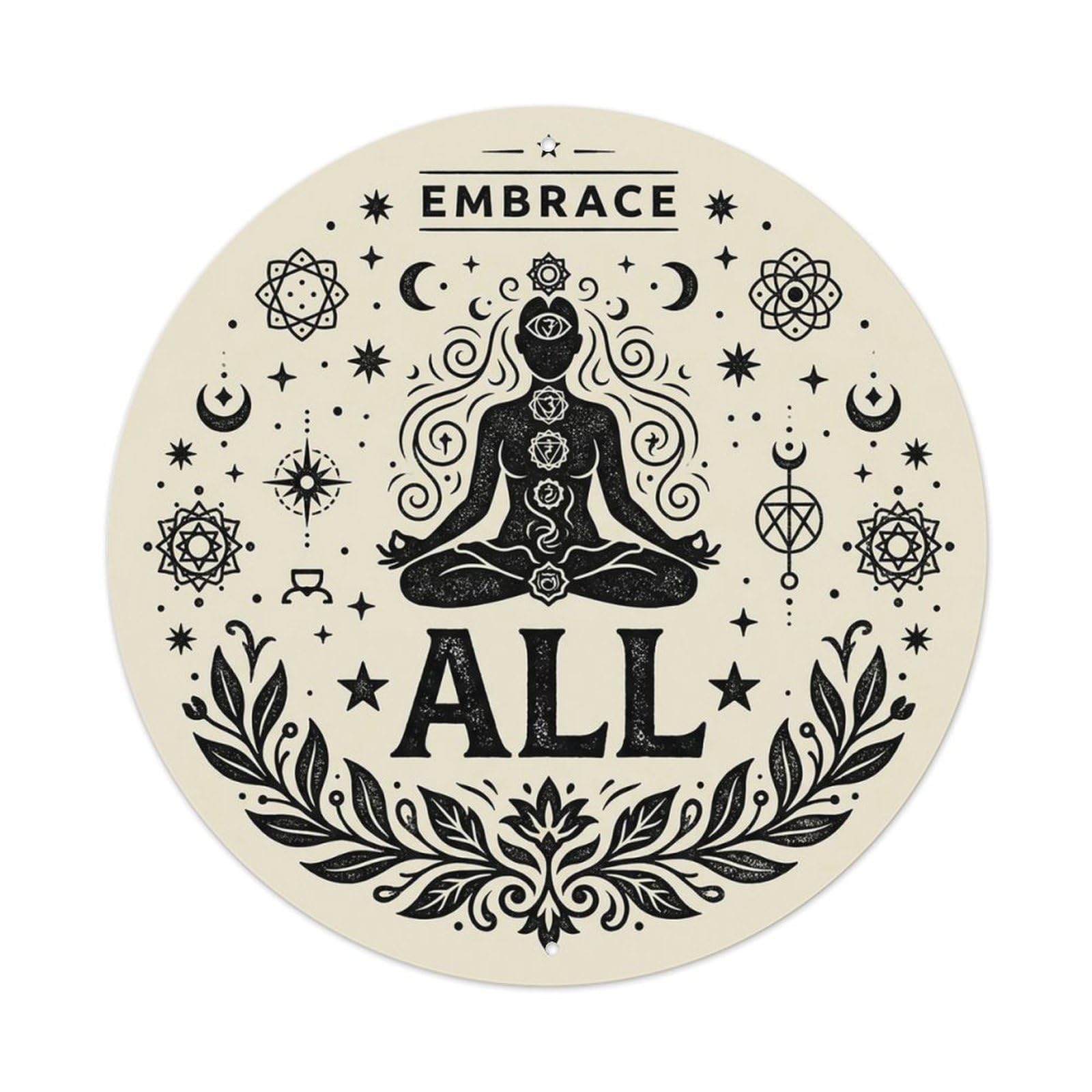 Zen Flower Meditation Den Acceptance Metal Tin Sign
