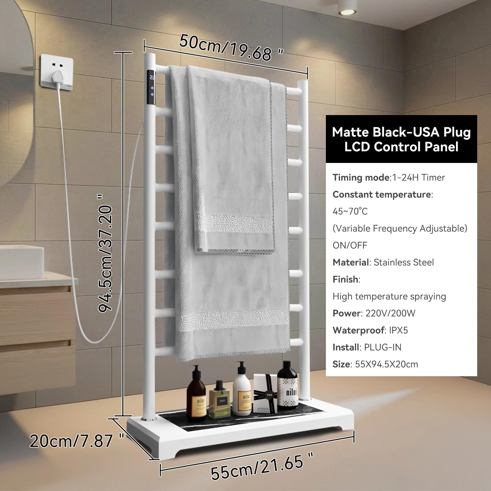 Scaldasalviette elettrico da bagno riscaldatore elettrico scaldasalviette elettrico