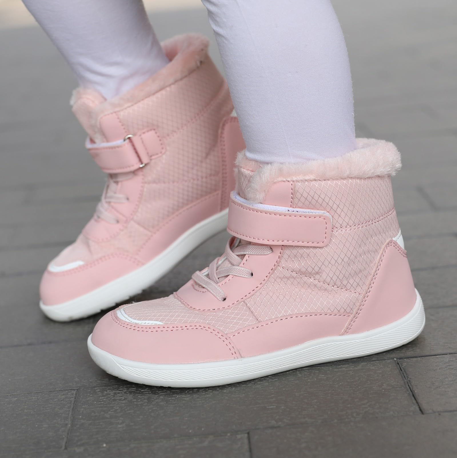 Stivali da Neve Ragazzi Ragazze Scarpe Invernali per Bambini Leggero, Antiscivolo e Caldo Barefoot Scarpe, Rosa, 30