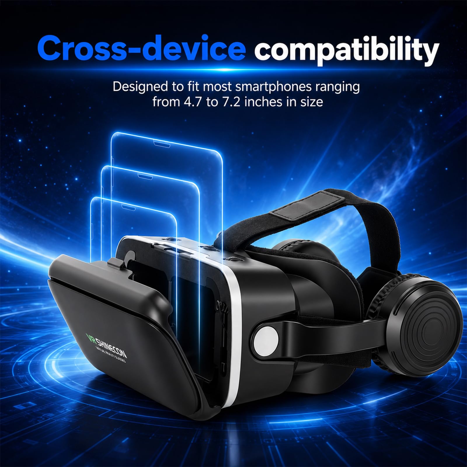 Occhiali VR 3D per Smartphone 4,7-7,2", Visore Realtà virtuale
