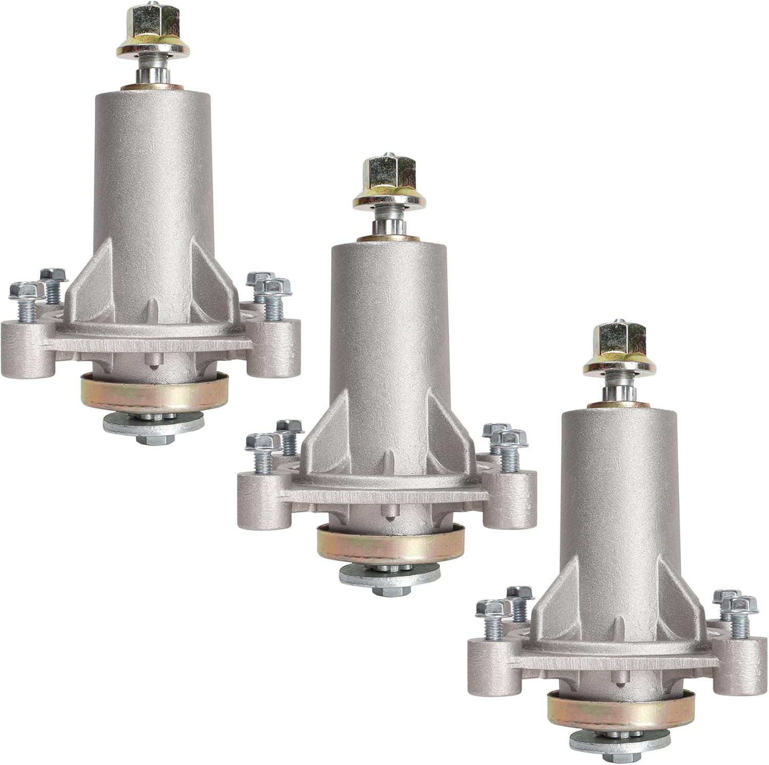 2 Pack Spindle Assembly Replaces AYP 130794 532130794 128285 with 3 Mounting Bolts and Blade Mounting Bolt, Mounting Holes are Threaded
