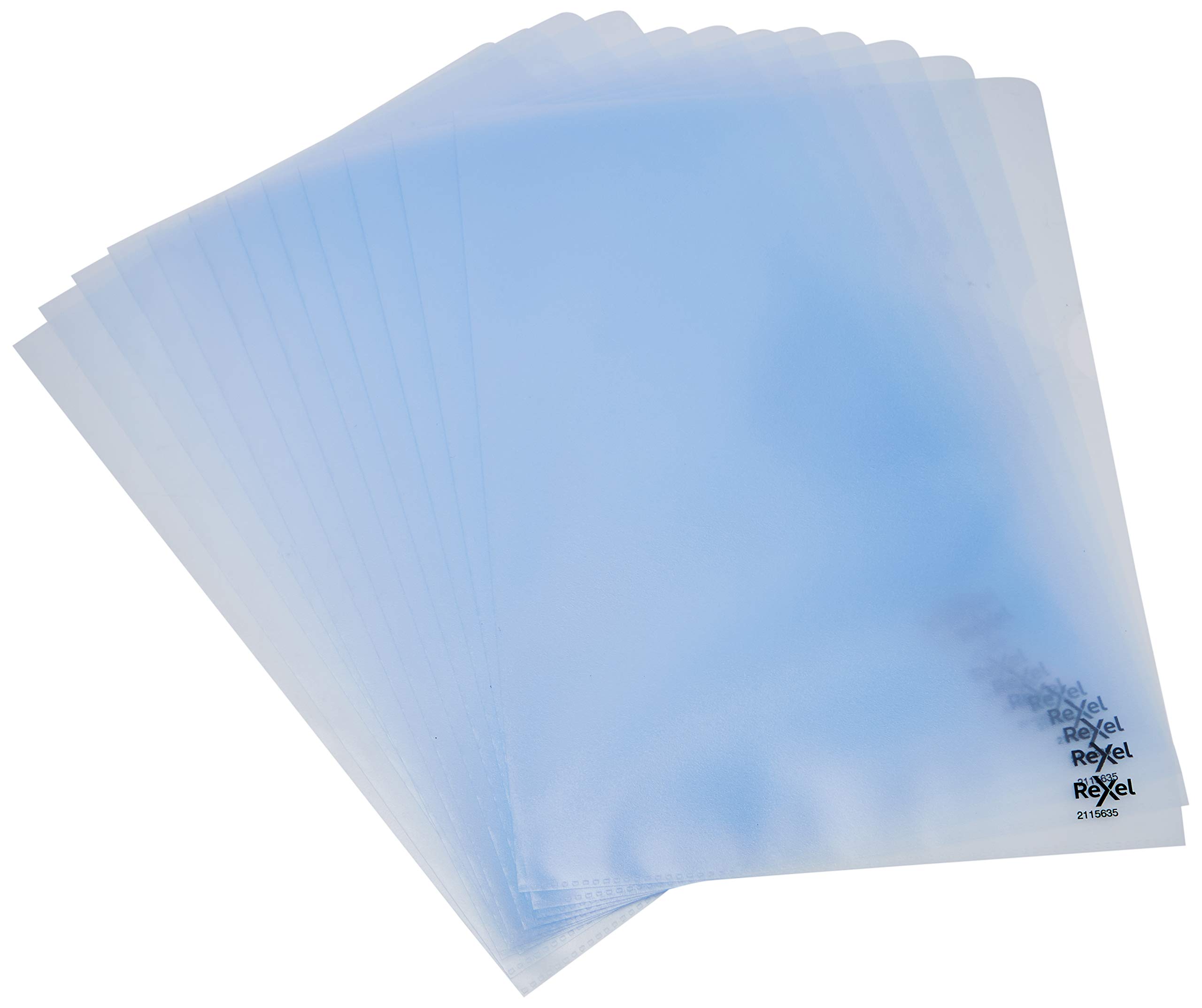 Rexel Quality A4 Document Folder, Clear Embossed, 115mic, Cut Flush, Copy Safe, Pack of 100, 2115635, Transparent
