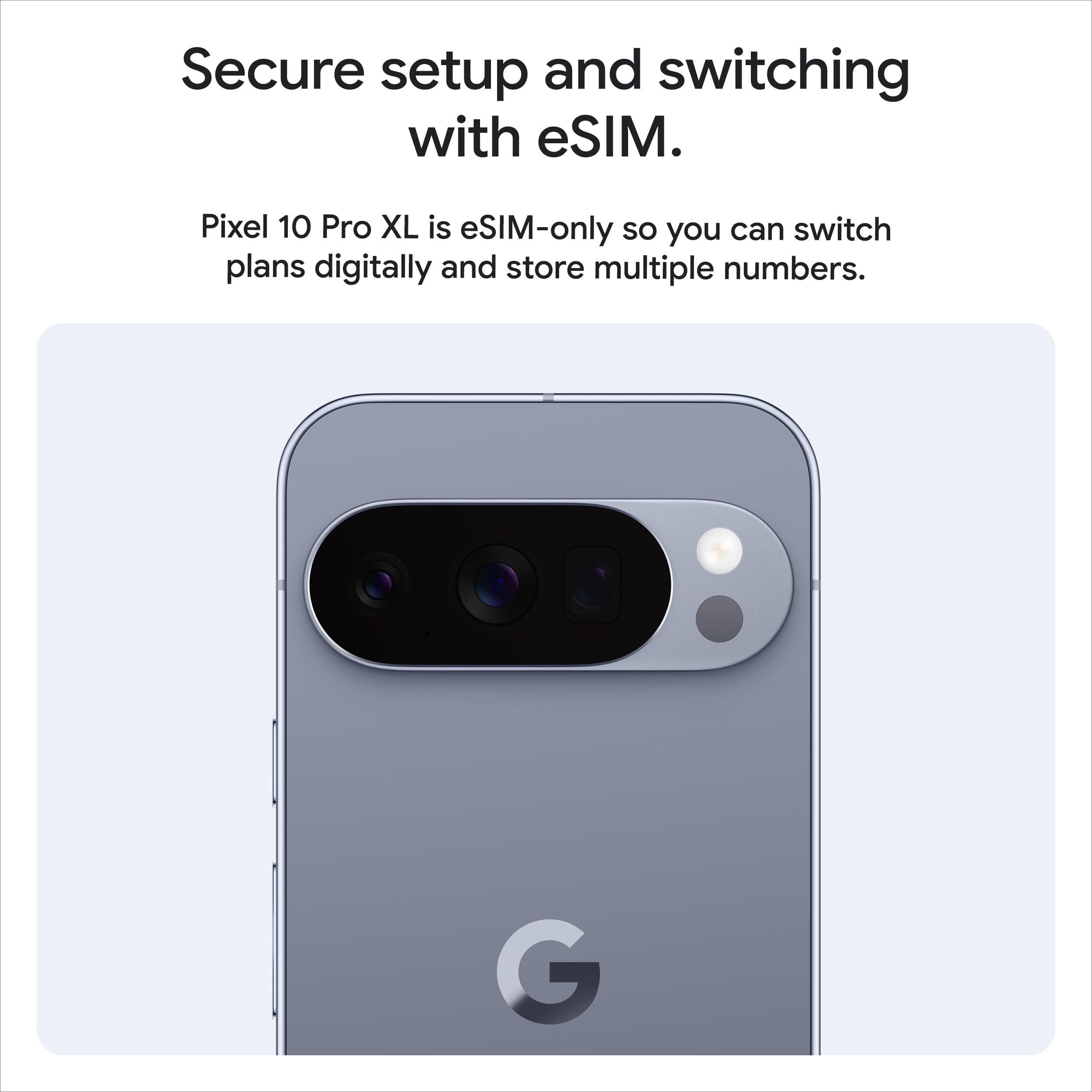 Google Pixel 10 Pro XL - Unlocked Android Smartphone with Gemini, Your AI Assistant, Triple Rear Camera System, Fast-Charging 24+ Hour Battery, and 6.8" Super Actua Display - Moonstone - 512 GB