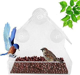 Window Bird Feeders for Outside,Acrylic Bird Window Feeder | Sturdy Acrylic Bird Window Feeder for Bird Watching Up Close Suanq
