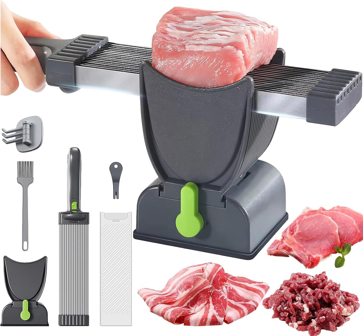 Affettatrice per carne, spessore regolabile con temperamatite, efficiente per affettare cibo in cucina domestica
