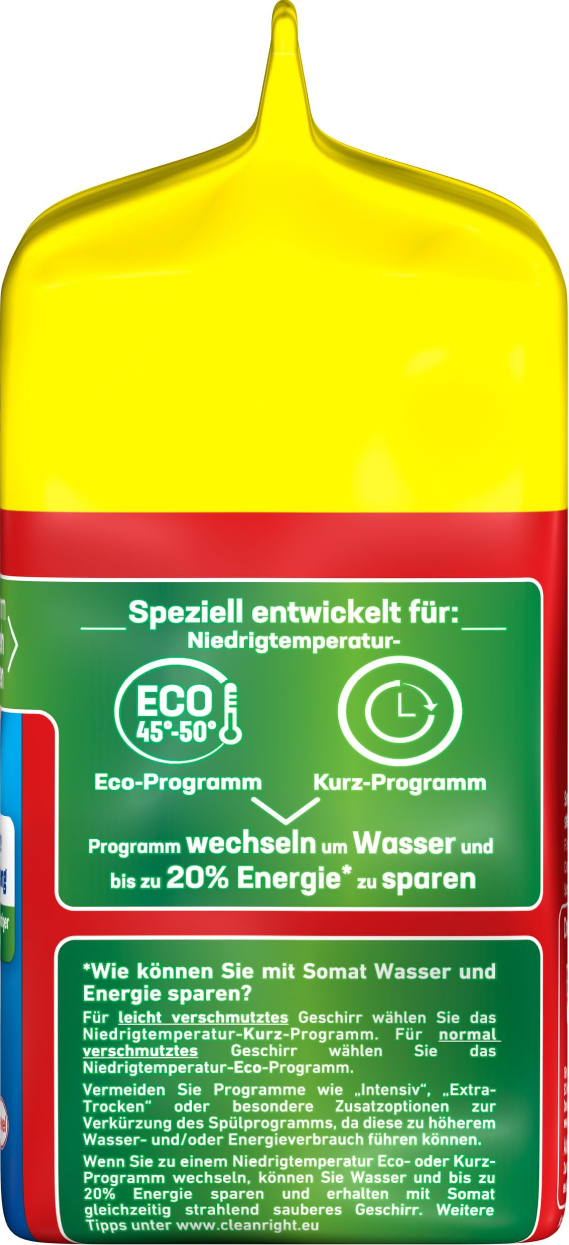 Somat Classic Pulver-Reiniger 600WL (10x 60WL), Spülmaschinenreiniger für die tägliche Reinigung, entfernt hartnäckigste Flecken bei jeden Spülgang, schonend für die Umwelt, 10x 960g