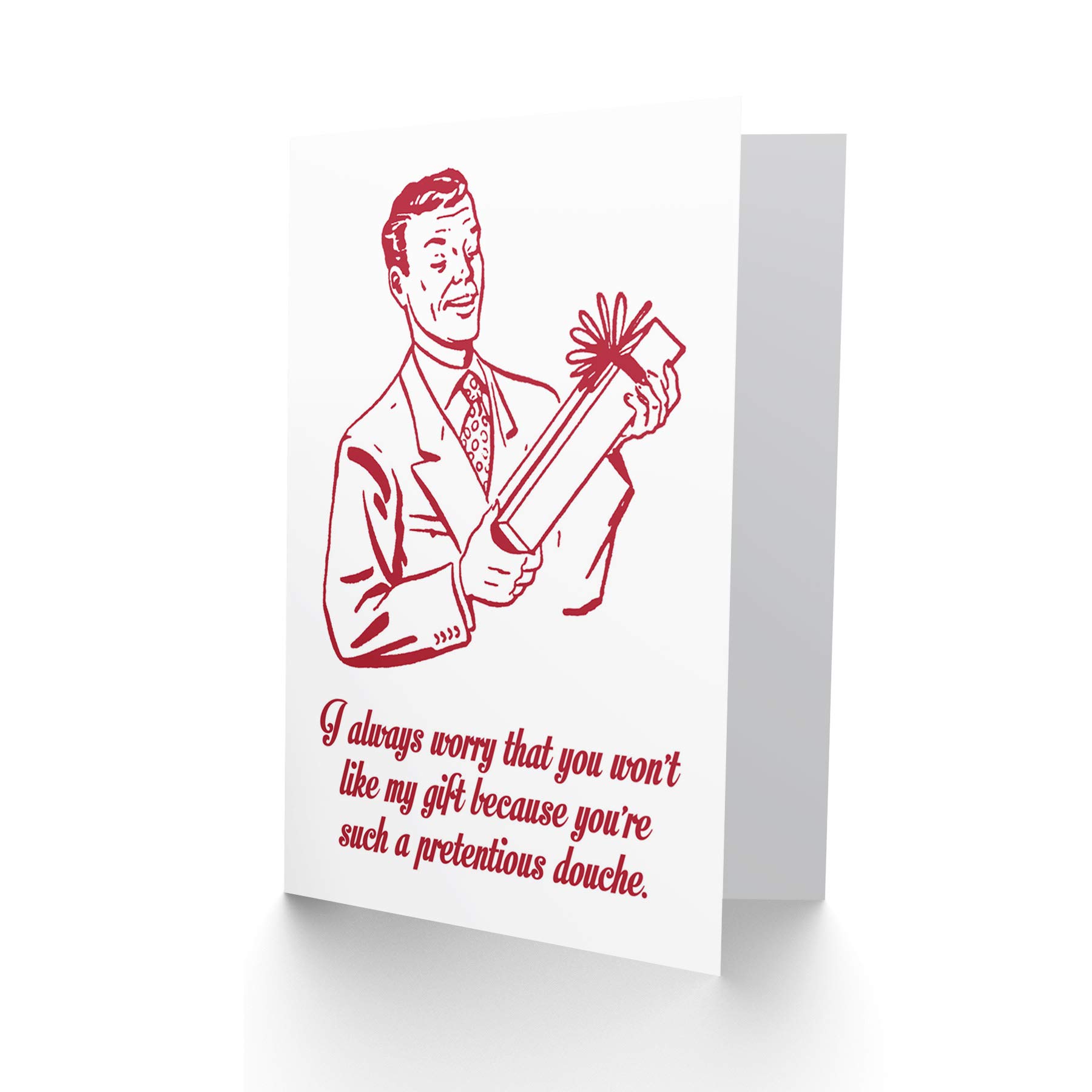 Wee Blue Coo Pretentious Douche - Funny Adult Rude Christmas Card
