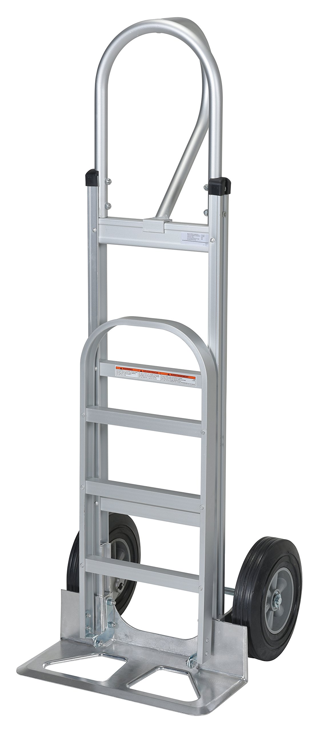 Vestil APHT-500A-HR aluminiowy wózek ręczny z uchwytem P, gumowe koła, nośność 140 kg, wysokość 150-1/2 cala, 50 cm szerokość x 45 cm głębokość