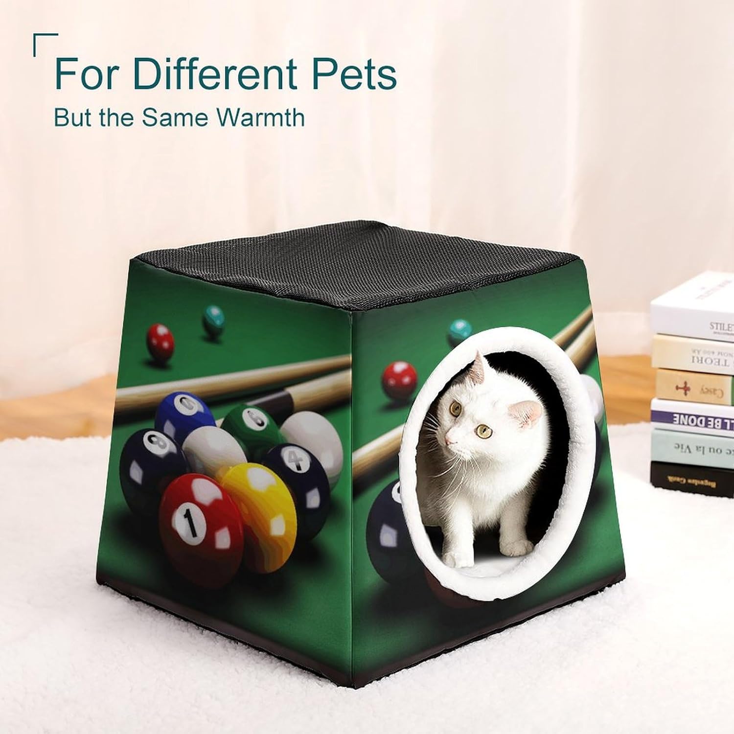 Pet Sleeping Nest Bed, Billiards Printed Dog House Cat Nest, Winter Pet House are Suitable for Most Cats, Dogs, and Other Small Pets