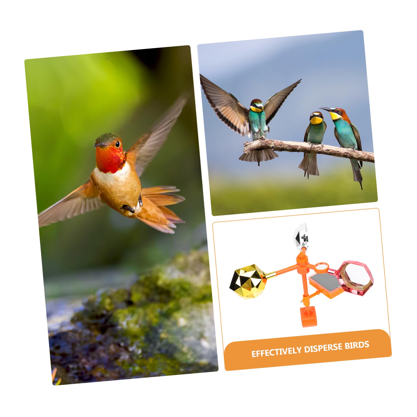 Yardwe 2 Piezas de Reflectante Exterior Cuervo halcón espantapájaros Paloma ahuyentador de pajaros Solar pajaros pájaros para el jardín Impermeable el plastico