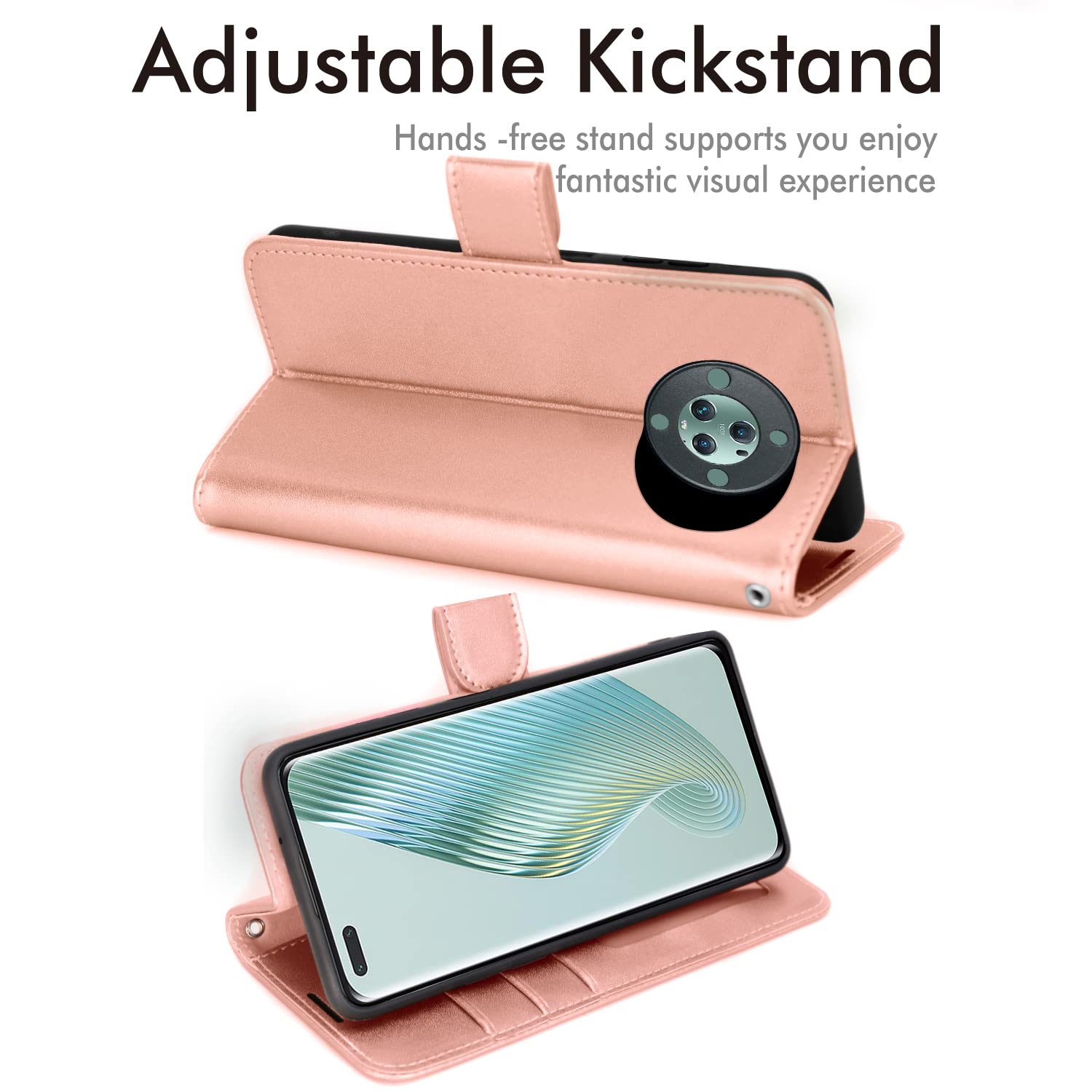 TECHGEAR Leather Wallet Case For Honor X8, Flip Protective Case Cover