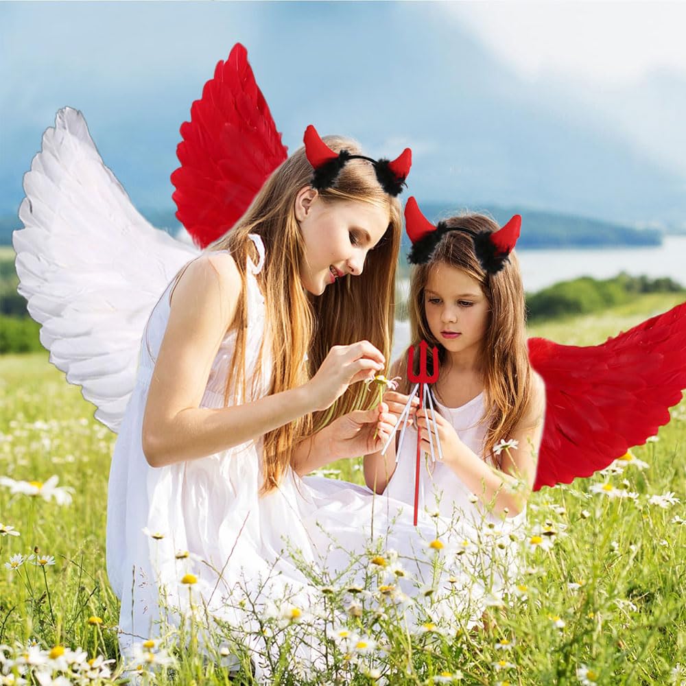 Anyingkai Angel Wings White Red Wings Children, Angel and Costume
