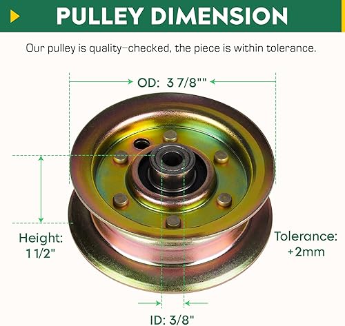 Miniatura 4 de Polea tensora plana para Ariens Husqvarna RZ4216 RZ4221 LT152 LT154 193197 177968 21546308 532177968 532193197 con cubierta de 42 pulgadas, 46