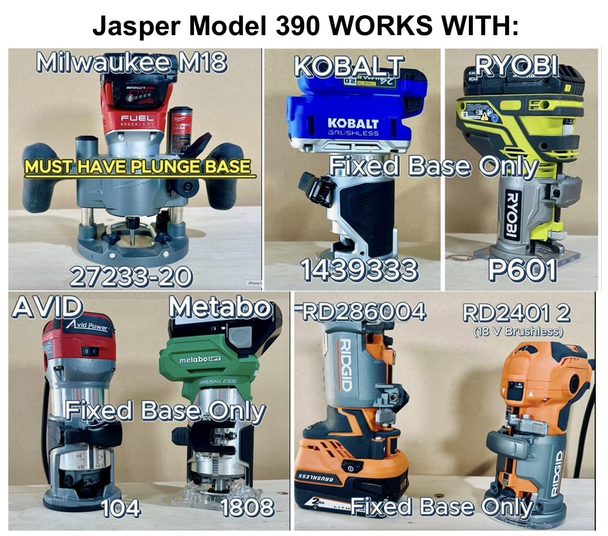 Jasper 390 XLC Router Circle Cutter Jig – Cut 184 Perfect Circles from 7" to 52¾" – Built for Compact, Trim & Cordless Routers – Empower Your Craft with Pro-Grade Precision