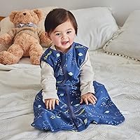 Vista 5 de HOUSBAY Manta de verano para bebé, saco de dormir unisex para niños pequeños de 9 a 18 meses, 0.5 TOG con cremallera de 2 vías