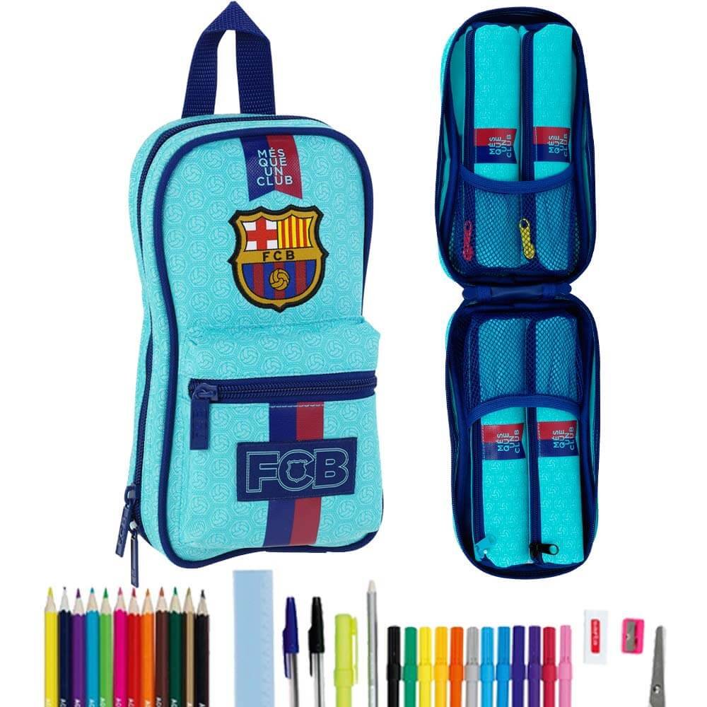 Barcelona FC - Plumier forma de mochila con 4 portatodos llenos (Safta 411778747)