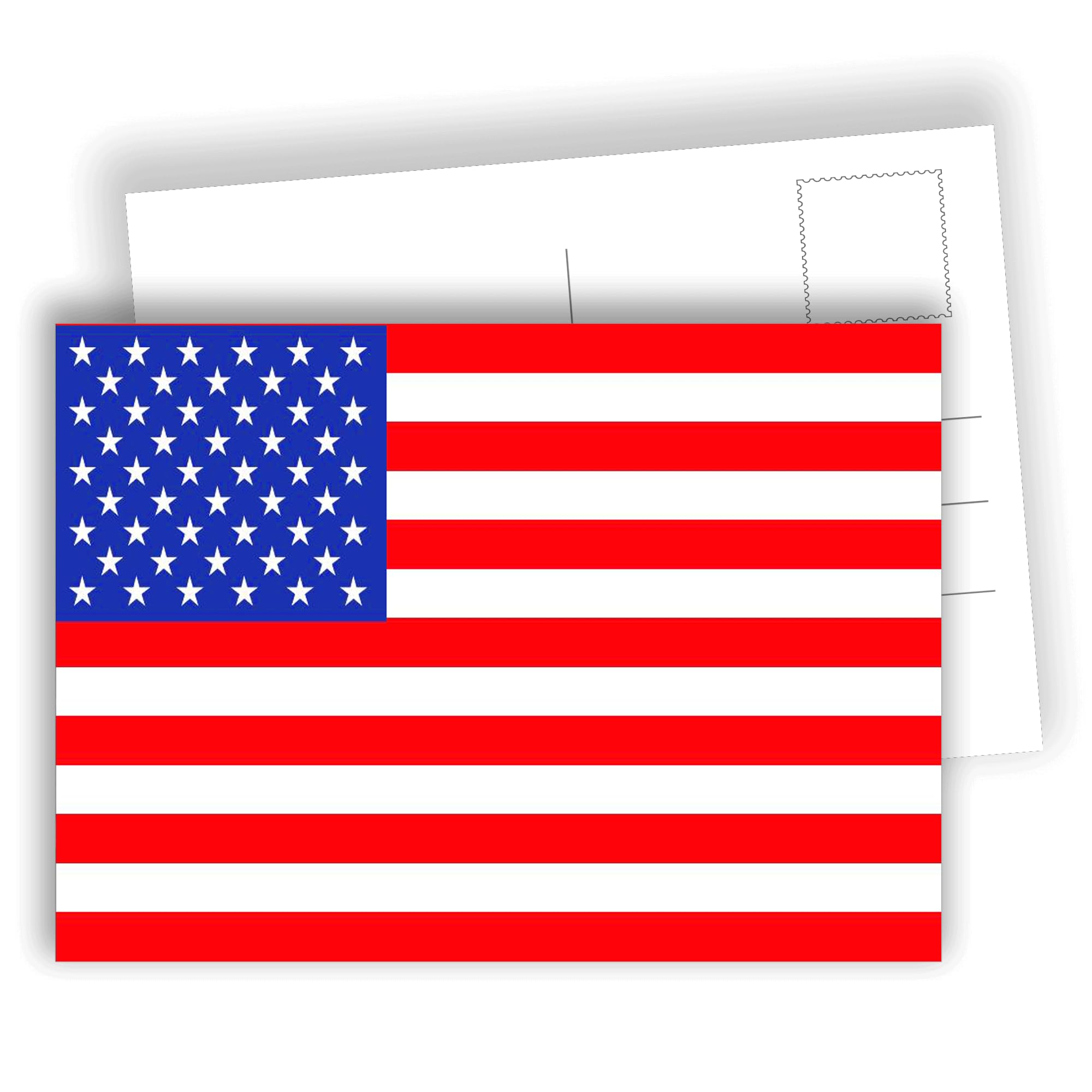American Flag Postcards – Red, White & Blue – Classic Patriotic Greeting | Set of 10 flat cards (A6) – Writable reverse side