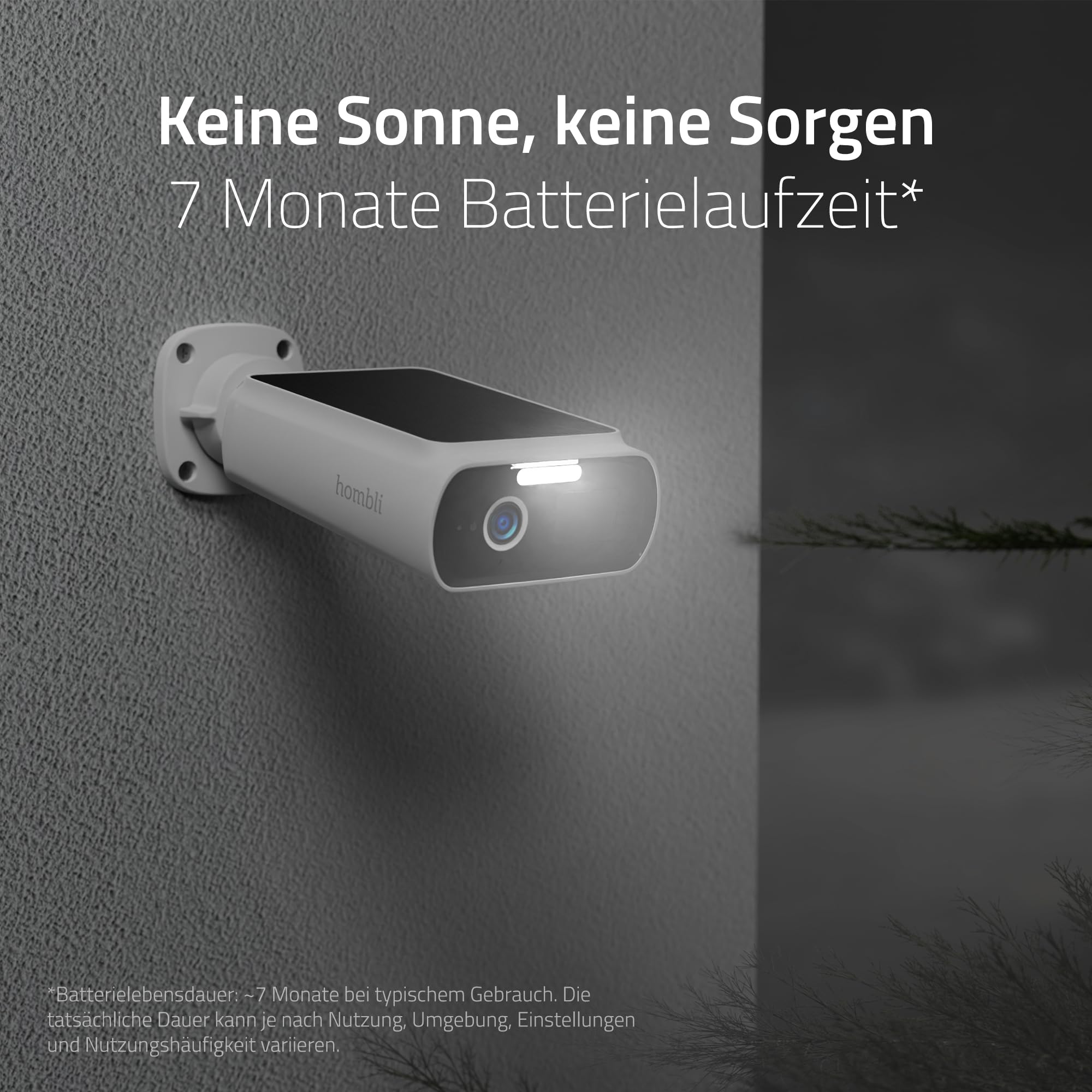 Hombli Solar Cam, Überwachungskamera für außen, 2K QHD, Farb-Nachtsicht | kabellose Sicherheitskamera weiß, App-Steuerung, Sirene, Licht, wetterfest, Weiß, niederländische Marke für dein Smart Home