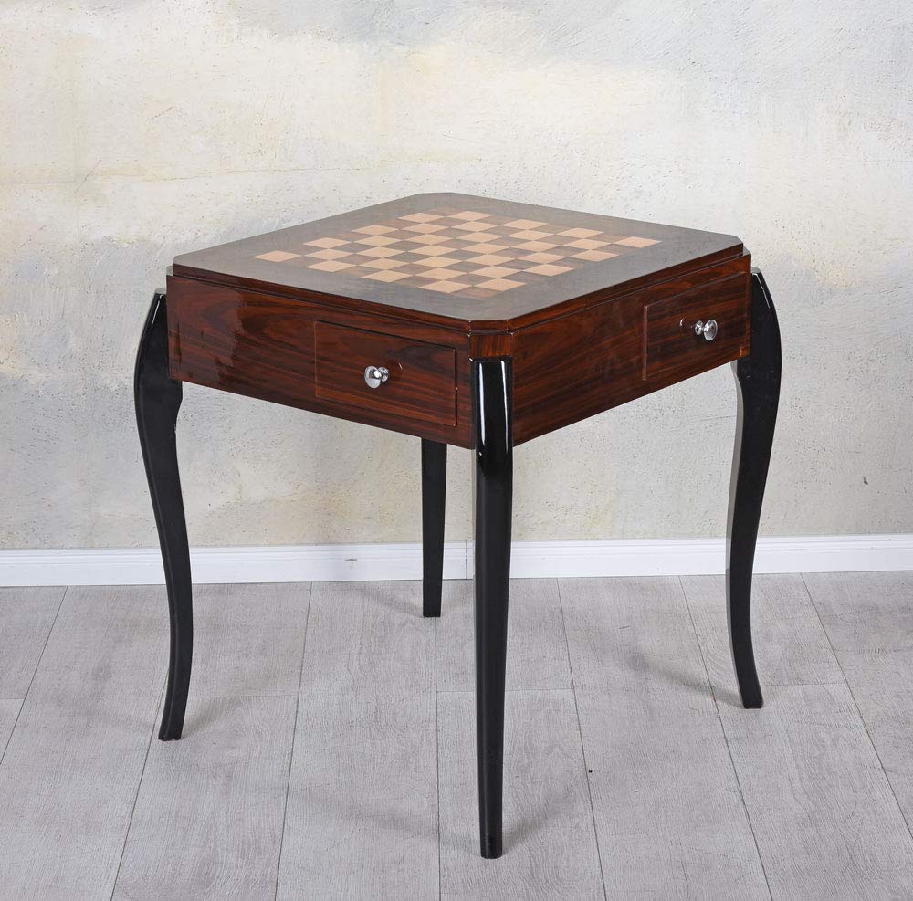 Spieltisch Schachtisch Massivholz Kartentisch 64x64 cm Braun Holztisch Antik cat952 Palazzo Exklusiv