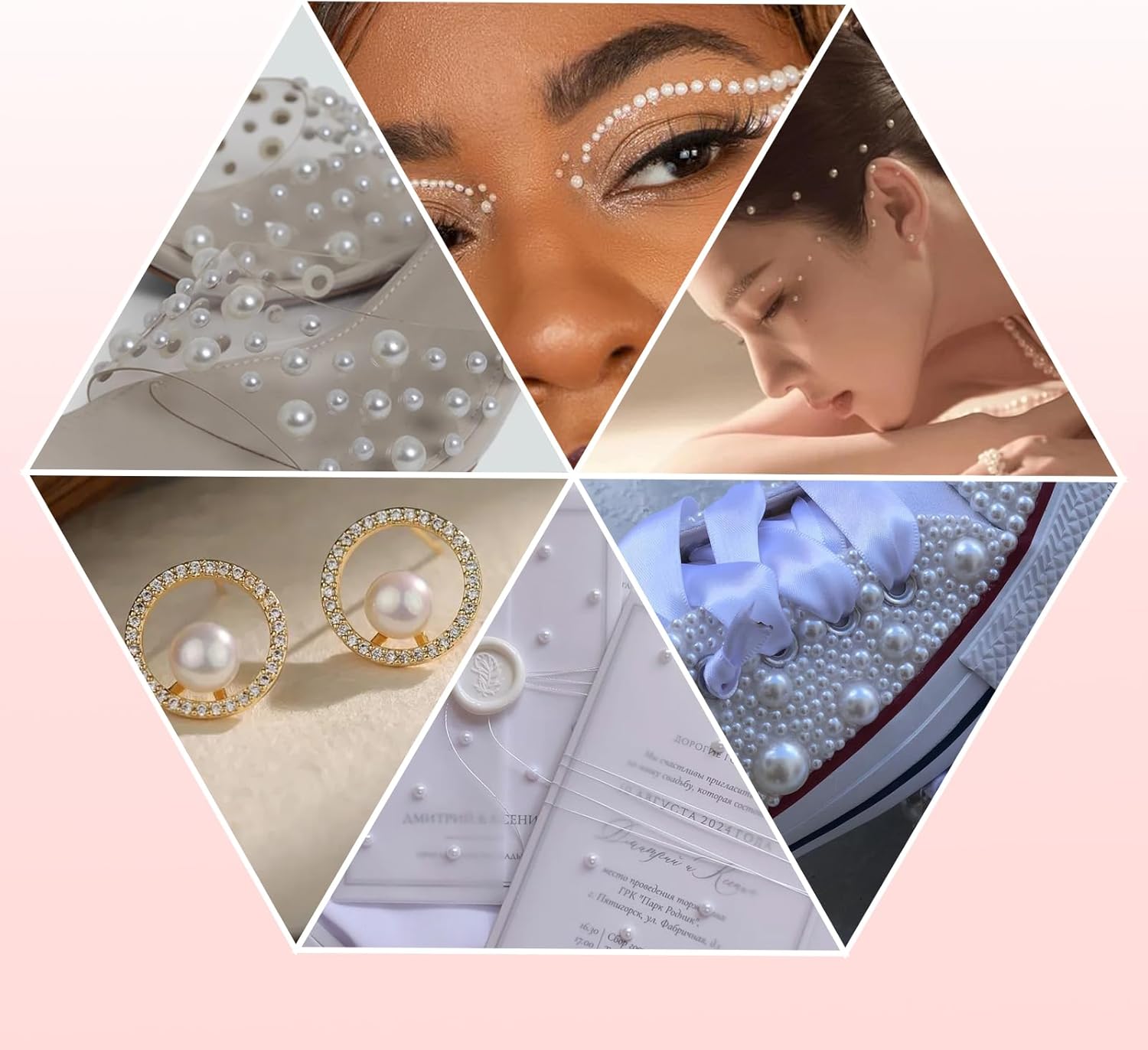 17000 Pcs Flat Back Pearls for Crafting with B7000 Glue White Half Pearl Beads for Jewelry Making Beads for Nails Party Face Clothes Shoe Balloon Birthday Decorations Cup DIY 2/3/4/5/6/8mm - Image 4