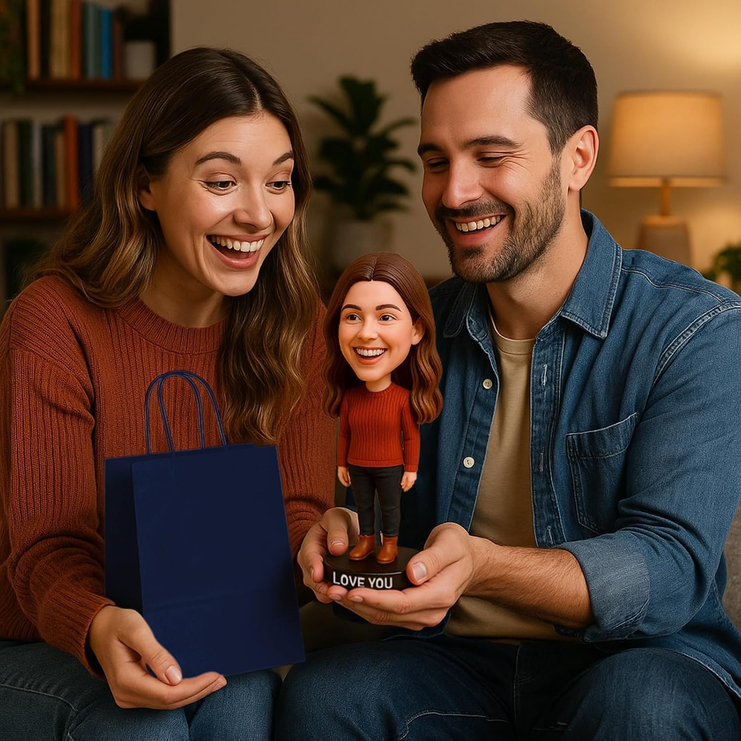 Custom Bobblehead from Your Photo, Fully or Semi-Custom, Handmade Figurine with Santa Hat & Name-Engraved Base, Personalized Photo Gift for Christmas, Valentine’s Day, Birthday & Anniversary - Image 8