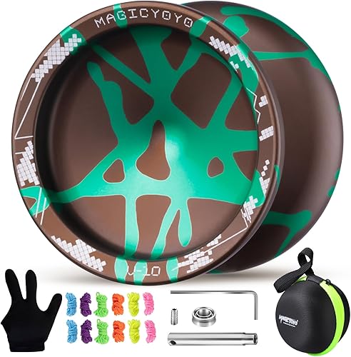 Miniatura 7 de MAGICYOYO V10 Yoyo de dedo giratorio profesional de metal Yoyo de doble propósito sensible y no sensible con estuche de almacenamiento + guante de