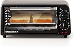 Elite Gourmet by Maximatic Americana Collection ETO147M Diner 50’s Retro Countertop Toaster oven, Bake, Toast, Fits 8” Pizza, Temperature Control & AdjCatable 60-Minute Timer 1000W, 2 Slice, Mint