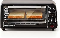 Elite Gourmet ETO236 Personal Compact 2 Slice Countertop Toaster Oven with 15 Minute Timer & Adjustable Temperature, Bake, Broil, & Toast, Black