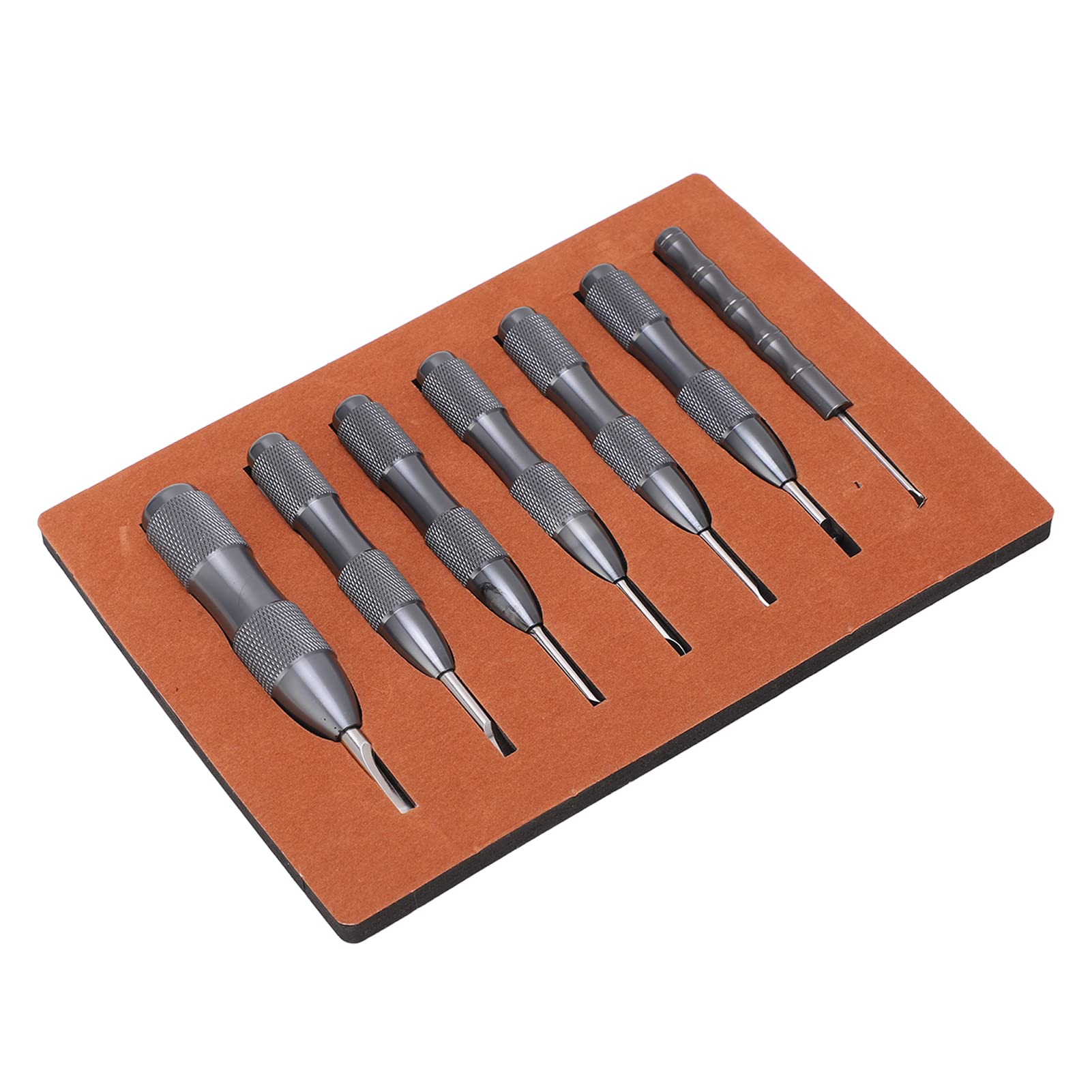 Herramienta para abrir tapa trasera de reloj, juego de aleación de aluminio de 7 piezas, kit profesional para reparación y mantenimiento de relojes (Gris)