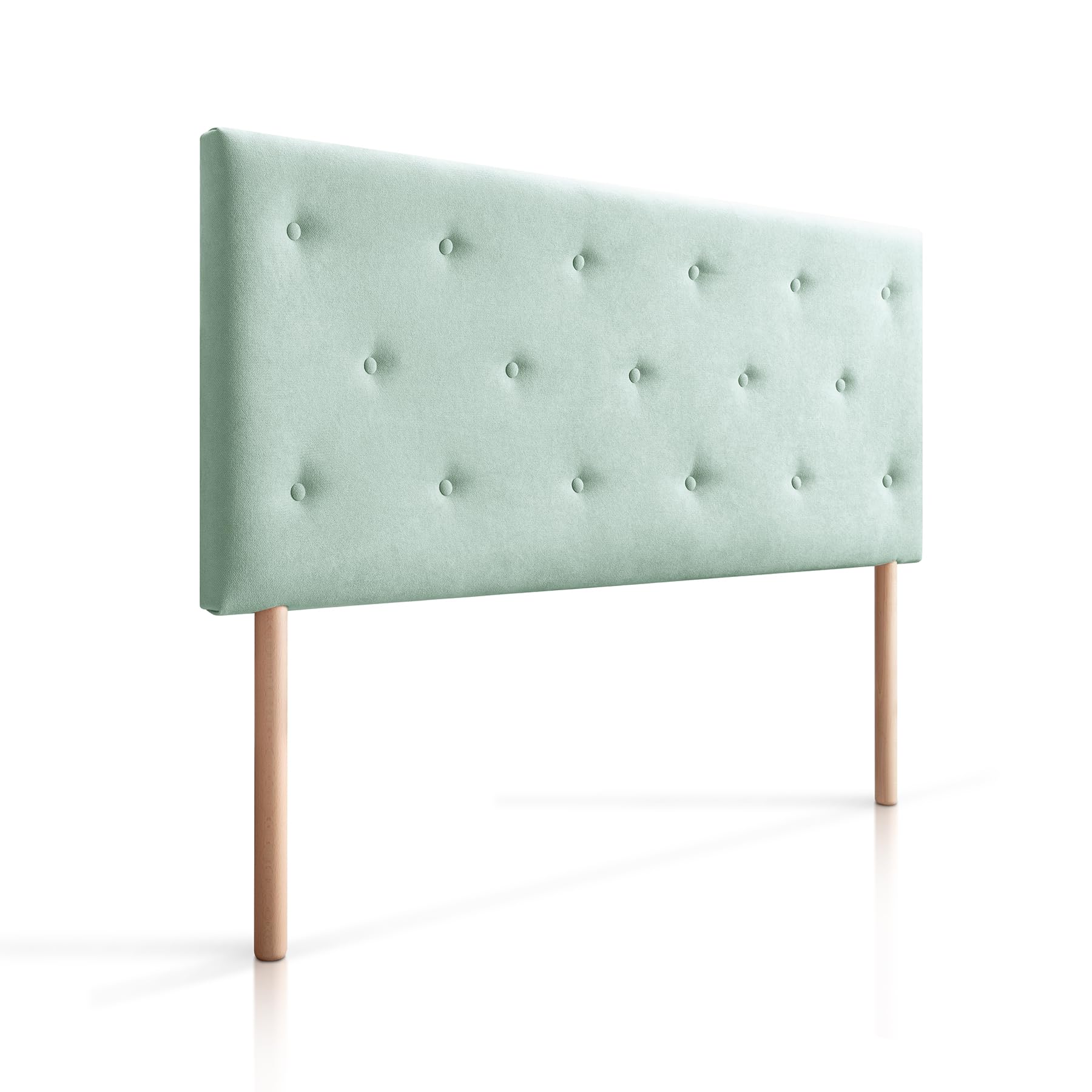 SUENOSZZZ-ESPECIALISTAS DEL DESCANSO Cabecero de Cama Helsinki con Patas nórdicas y tapizado en Tela para Camas de 105 (115 x 100 cm) Tela Verde Agua