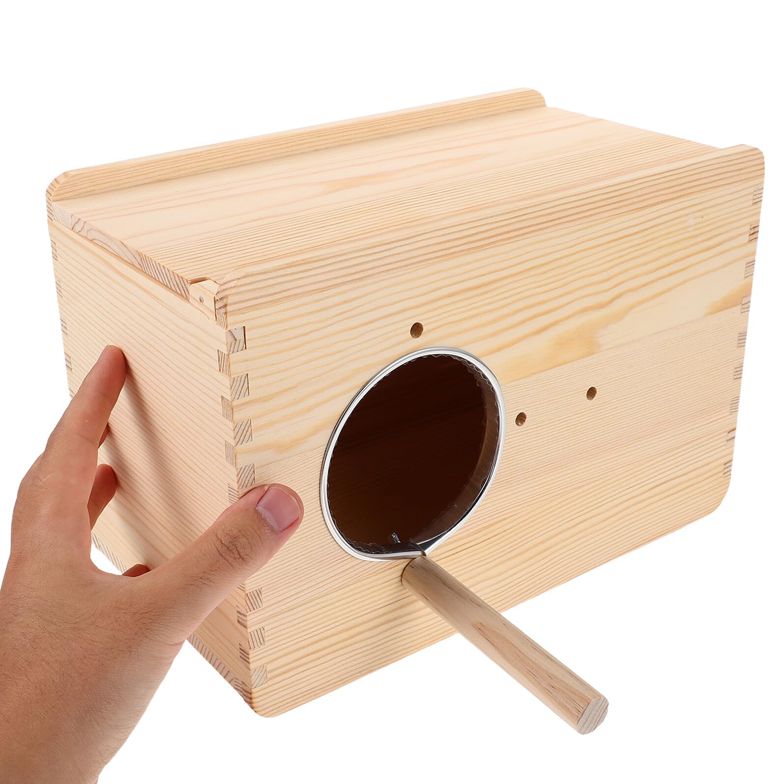 VICASKY Boîte de Nidification Bois pour Perroquets avec Perchoir Nichoir Isolé pour Calopsittes Perruches et Inséparables Accessoire Cage Élevage Oiseaux