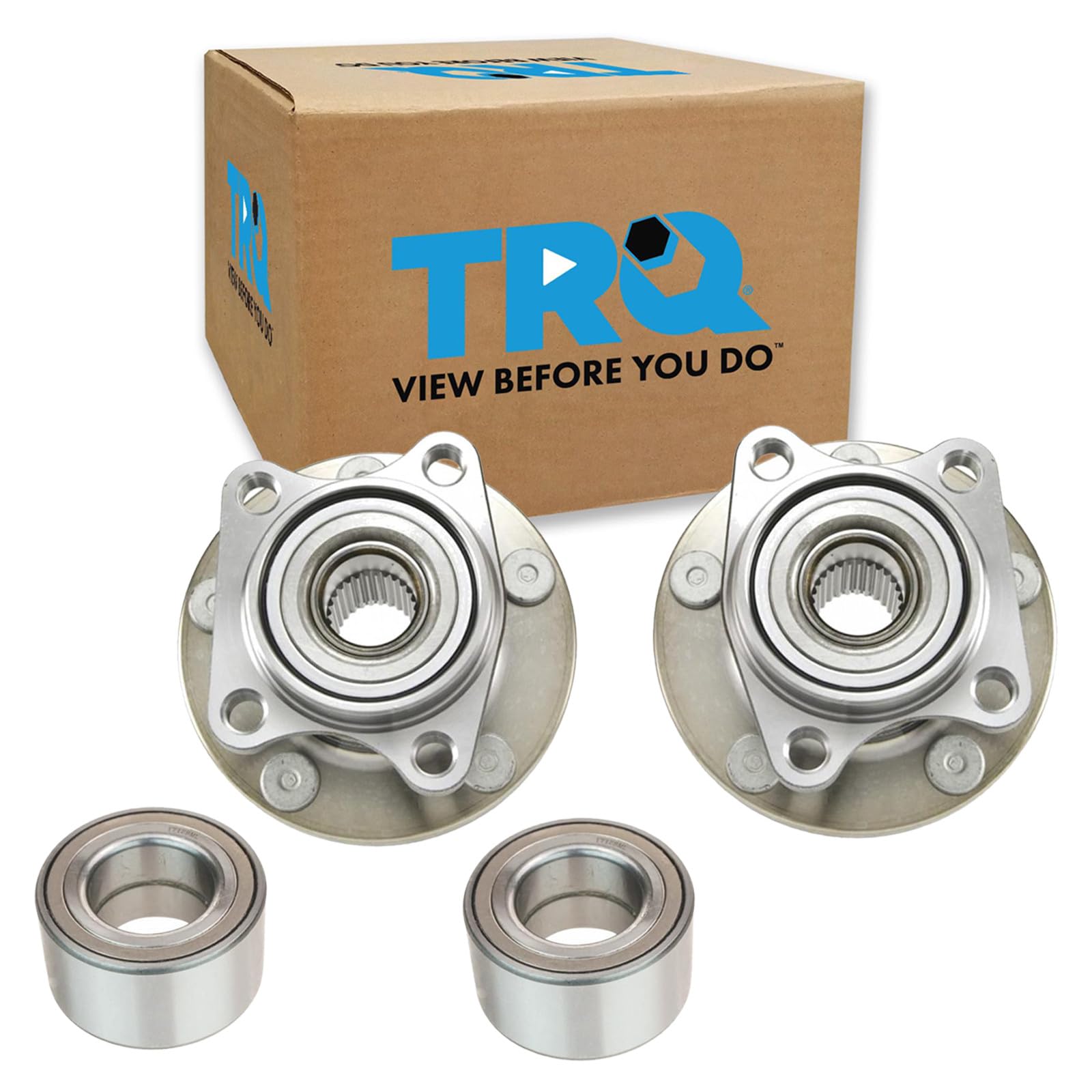 TRQ 2 Piece Front Rear Wheel Bearing &amp; Hub Assembly Set