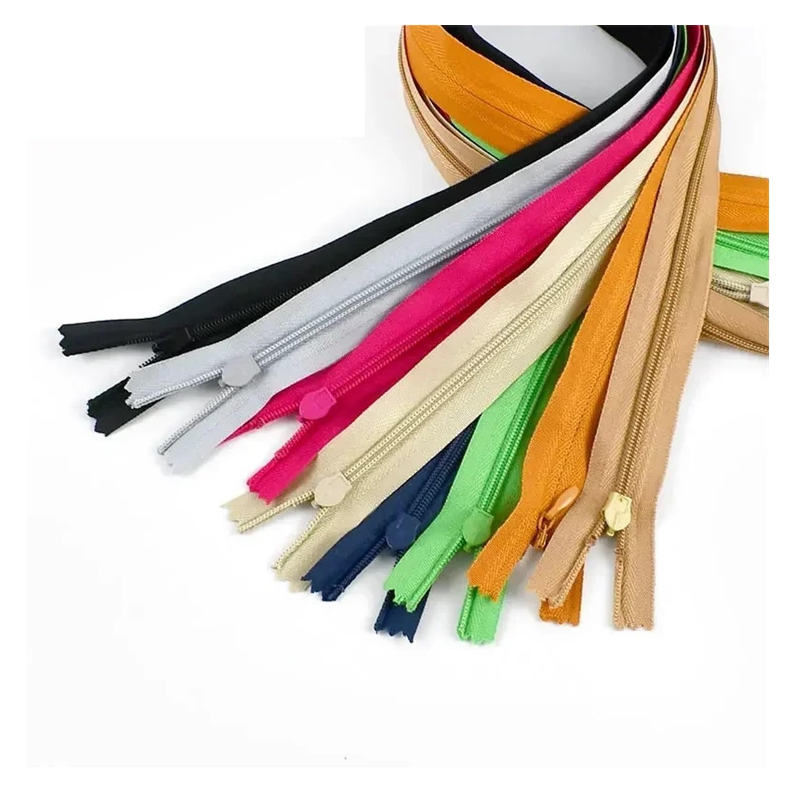 Metalowy zamek do kurtki, Niewidoczne zamki nylonowe 3# Wielokolorowe 60 cm i 120 cm Opakowanie 5 lub 10 podwójnych suwaków(Red,60CM-10PCS)