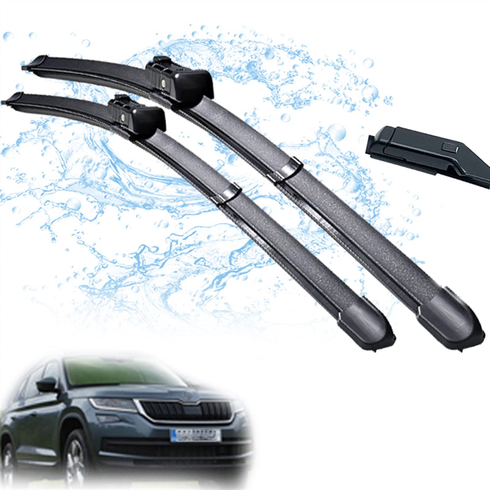 Lame d'essuie-glace de voiture Skoda Kodiaq anti-traces | Kit avant 24" 21"