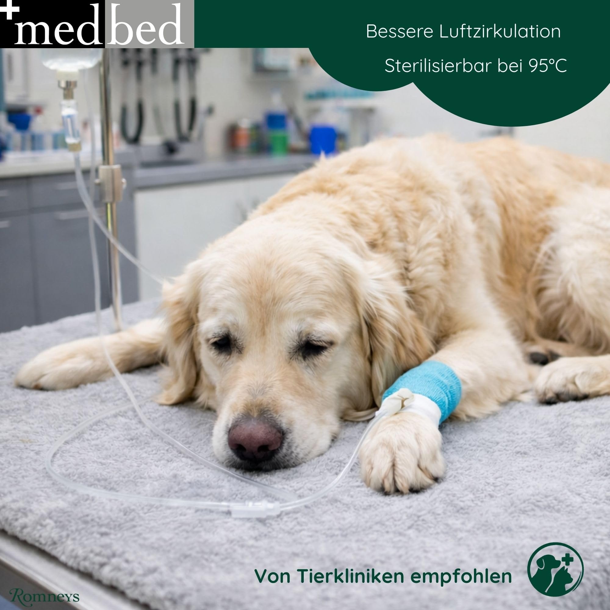 Medbed Standard - Die medizinische Hundedecke: feuchtigkeitsabsorbierend, atmungsaktiv und waschbar (100 x 140 cm, Grau)