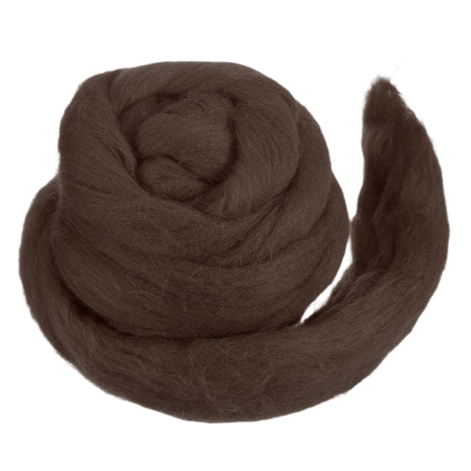 MECCANIXITY Wool Roving Yarn Soft Felting Wool 50g/1.76oz Pure Chunky Roving Yarn for Needle Felting Knitting Blanket Spinning Weaving Art DIY Craft Dark Coffee