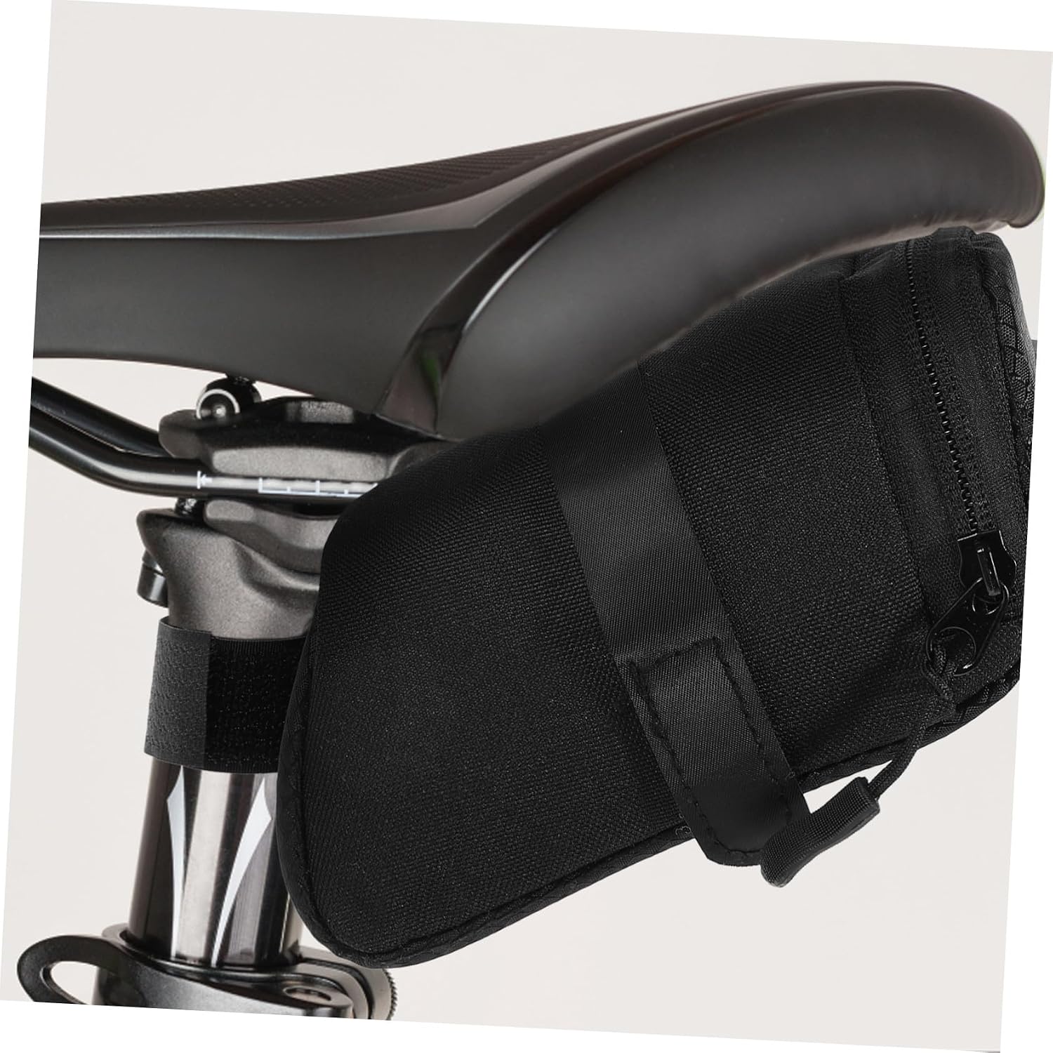 Kisangel Bike Seat Bag Cycling Seat Pack Black Saddle Storage Pouch for Road and Mountain Bikes Outdoor Cycling Accessory