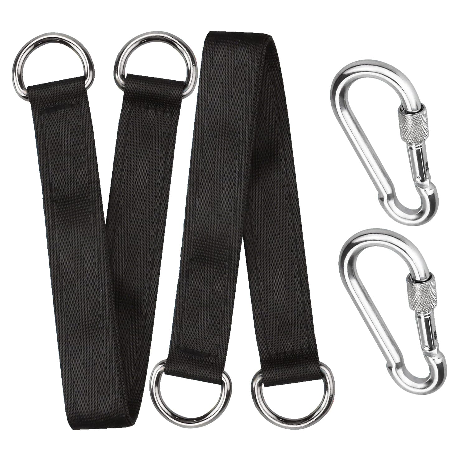 Verazquy 2Pcs Heavy Duty Tree Swing Straps Equipped with M8 lock buckle Hanging Kit Adjustable Hammock Swing Straps with Carabiners D-Rings 1000lb Capacity for Rope Play Sets
