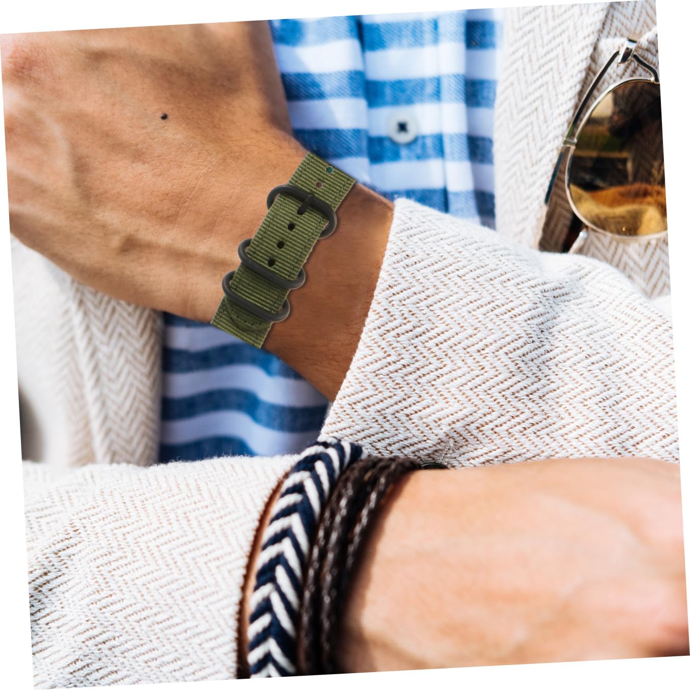 Gatuida 3pièces Bracelet Nylon Compatible Pour Montre Bracelet à Dégagement Rapide Unisexe Résistant Et Pour Confort Optimal
