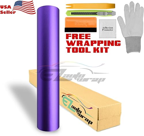 Miniatura 10 de Ezautowrap - Kit de vinilo cromado satinado para herramientas para auto, hoja de calcomanía con liberación de aire, sin burbujas, autoadhesivo,