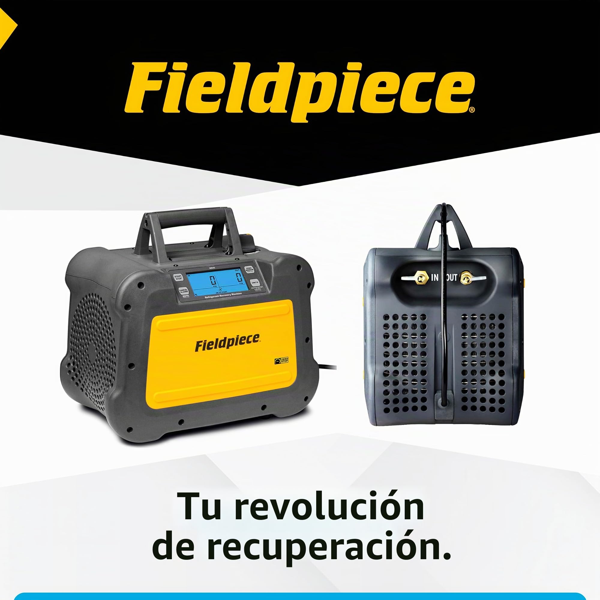 Fieldpiece - Máquina de recuperación de refrigerante digital ligera MR45 - Amplio voltaje de funcionamiento con puertos de fácil acceso - Compatible con A2L