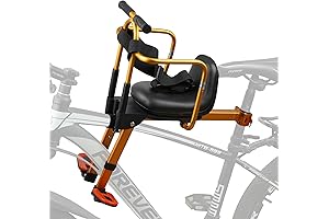 Child Bike Seat - Front Mount, Safe Aluminum Alloy Kids Seat with Guardrails
