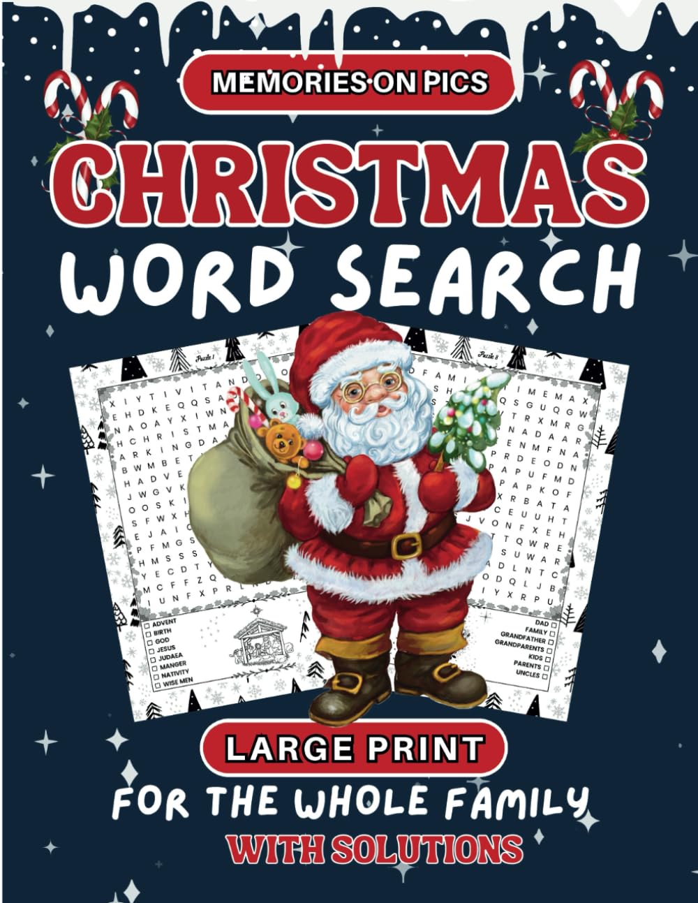 Christmas Word Search: Large Print Word Search Book | For the Whole Family with Solutions