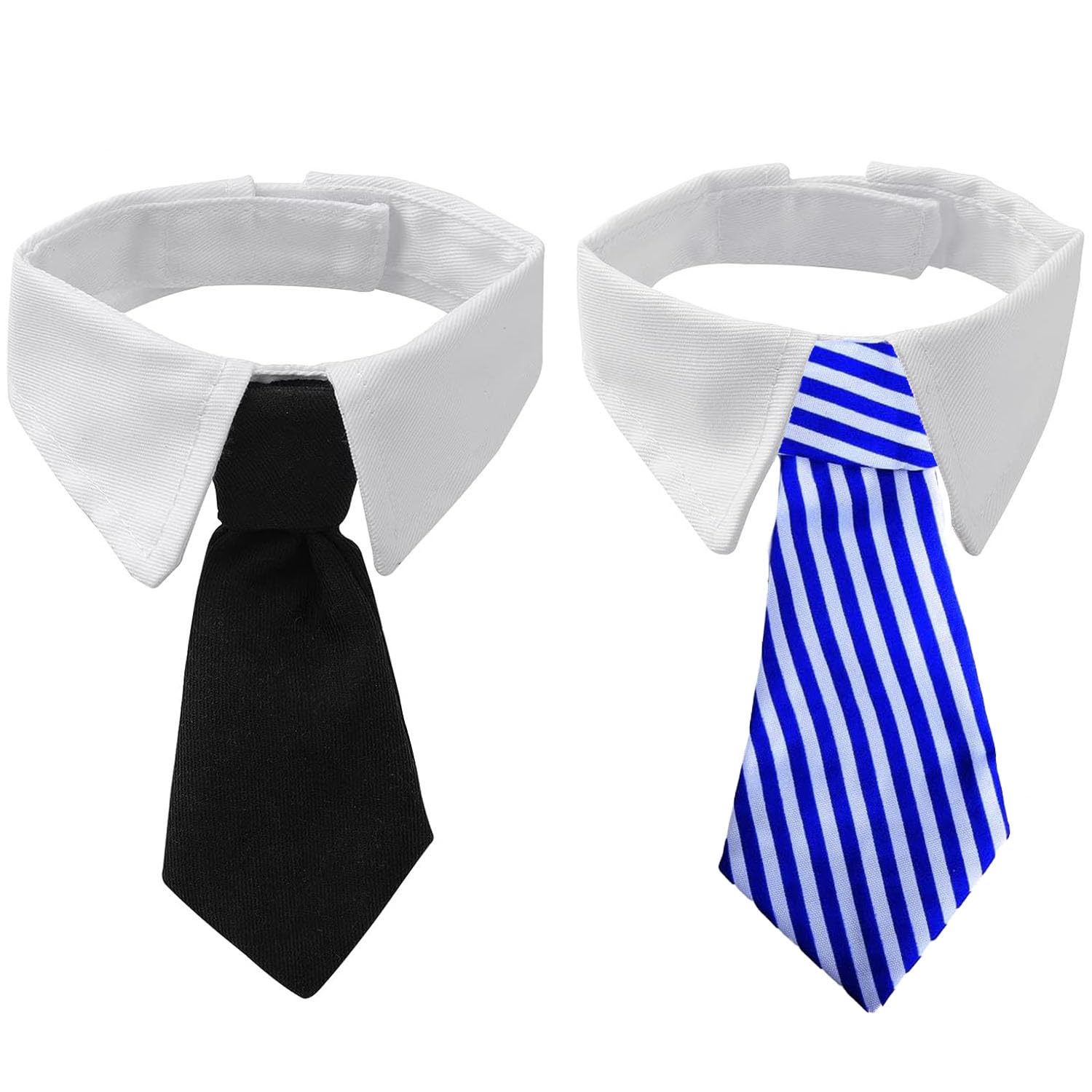 2 Pcs Dog Cat Wedding Bowtie, Dog Cat Tuxedo Bowtie Collar, Adjustable Formal pet Tie, Stripe Dog Collar Bow Tie